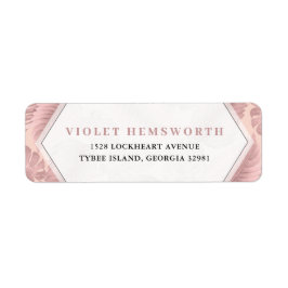 Roze tropisch geometrisch terugkeeradres etiket