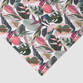 Roze Tropisch gevarieerd Houseplant Patroon Tissuepapier (Detail)