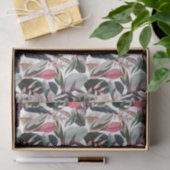 Roze Tropisch gevarieerd Houseplant Patroon Tissuepapier (Geschenk)