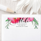 Roze Tropisch Groen Blad Wijnstok Bloemen Aloha Pa Etiket (Insitu)