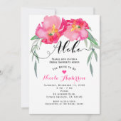 Roze Tropisch Groen Blad Wijnstok Bloemen Aloha Pa Kaart (Voorkant)