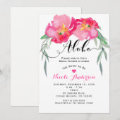 Roze Tropisch Groen Blad Wijnstok Bloemen Aloha Pa Kaart (Voorkant / Achterkant)