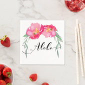 Roze Tropisch Groen Blad Wijnstok Bloemen Aloha Pa Servetten (Insitu)