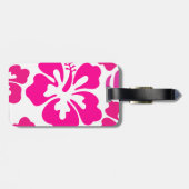 Roze tropisch Hawaii Hibiscus Floral Patroon Bagagelabel (Achterkant horizontaal)