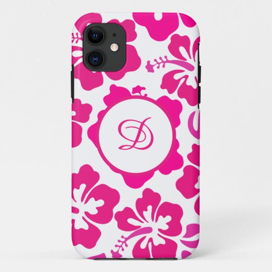 Roze tropisch Hawaii Hibiscus Floral Patroon Case-Mate iPhone Case (Achterkant)