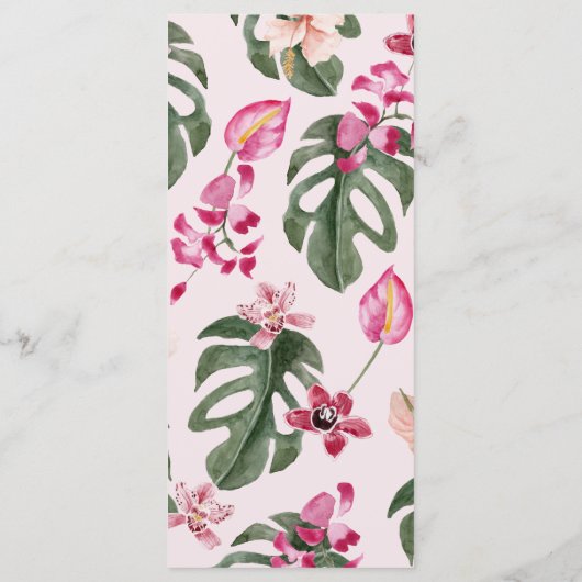 Roze Tropisch Menu (Achterkant)