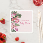 Roze tropisch papieren servet (Insitu)