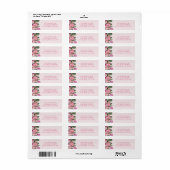 Roze tropisch retouradres-etiket etiket (Full Sheet)