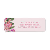 Roze Tropisch Retouradreslabel Etiket (Voorkant)