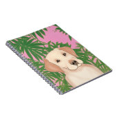 Roze tropisch spiraalvormig Notitieboek met Cute Y (Rechterzijde)