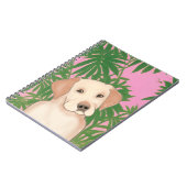 Roze tropisch spiraalvormig Notitieboek met Cute Y (Linkerzijde)