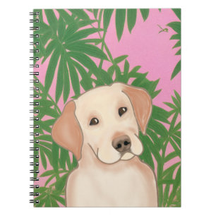 Roze tropisch spiraalvormig Notitieboek met Cute Y