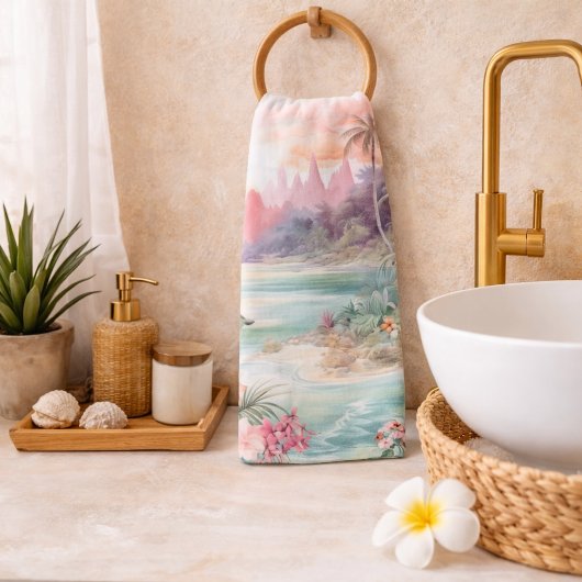 Roze Tropisch Strand Bad Handdoek