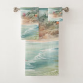 Roze Tropisch Strand Bad Handdoek (Insitu)
