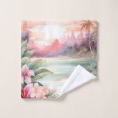 Roze Tropisch Strand Bad Handdoek (Wasdoekje)