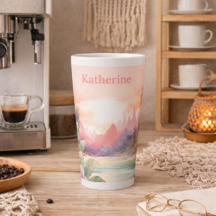 Roze Tropisch Strand Latte Mok