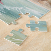 Roze Tropisch Strand Legpuzzel (Zijkant)