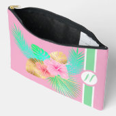 Roze Tropisch Strand Monogram Etui (Open)