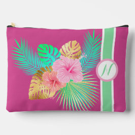 Roze Tropisch Strand Monogram Etui