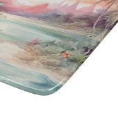Roze Tropisch Strand Snijplank (Hoek)