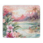 Roze Tropisch Strand Snijplank (Voorkant)