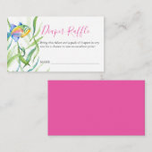 Roze tropisch thema Luieraffle Uitnodiging Informatiekaartje (Voorkant / Achterkant)