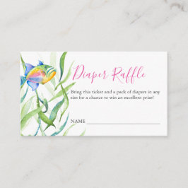 Roze tropisch thema Luieraffle Uitnodiging Informatiekaartje