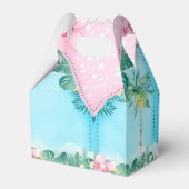 Roze tropisch vliegend Baby shower Dinosaur Bedankdoosjes (Achterkant)