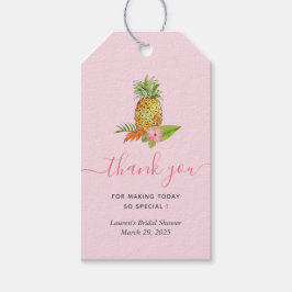 Roze tropisch Vrijgezellenfeest Dank u wel Cadeaulabel