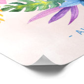 Roze, tropisch vrijgezellenfeest, welkomstbord poster (Hoek)