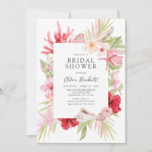 Roze Tropisch Zee Shell Vrijgezellenfeest Kaart (Voorkant)