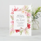 Roze Tropisch Zee Shell Vrijgezellenfeest Kaart (Staand voorkant)