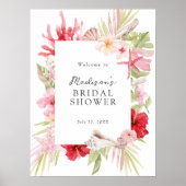 Roze Tropisch Zee Shell Vrijgezellenfeest Welkom Poster (Voorkant)