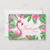 Roze Tropisch Zomer Vrijgezellenfeest Bedankkaart (Voorkant)