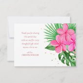 Roze Tropisch Zomer Vrijgezellenfeest Bedankkaart (Achterkant)