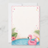 Roze Tropisch Zwembad Feest Kaart (Achterkant)