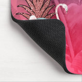 Roze Tropische anananasappelpalmen Afbeelding Muismat (Hoek)