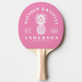 Roze Tropische Ananas Bruiloft Tafeltennisbatje