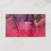 Roze Tropische Ananas Flamingo & Palm Leaves Visitekaartje (Achterkant)