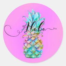 Roze Tropische Ananas Kleurensplash Luau Aloha