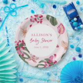 Roze Tropische Baby Papieren Bordje (Feest)