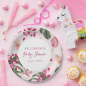 Roze Tropische Baby Papieren Bordje (Feest)