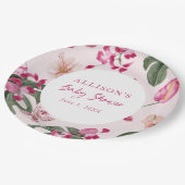 Roze Tropische Baby Papieren Bordje (Gekanteld)