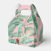 Roze tropische banaan palm bladeren bruiloft gunst bedankdoosjes (Achterkant)
