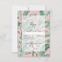 Roze tropische banaan palmbladeren bruiloft