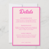 Roze Tropische Bat Mitzvah Details Bijlagekaart Kaart (Voorkant)