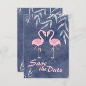 Roze Tropische Beach Weddenschap van Flamingo Spar Kaart (Voorkant / Achterkant)