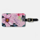 Roze Tropische Bestemming Bruidsmeisje Bagagelabel (Voorkant horizontaal)