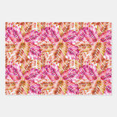 Roze Tropische Bladeren Inpakpapier Vel (Voorkant 2)