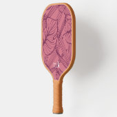 Roze Tropische bladeren Monogram Pickleball Paddle (Links)